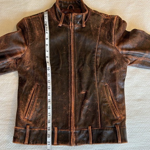Macy’s Leather Moto style coat - Picture 7 of 8